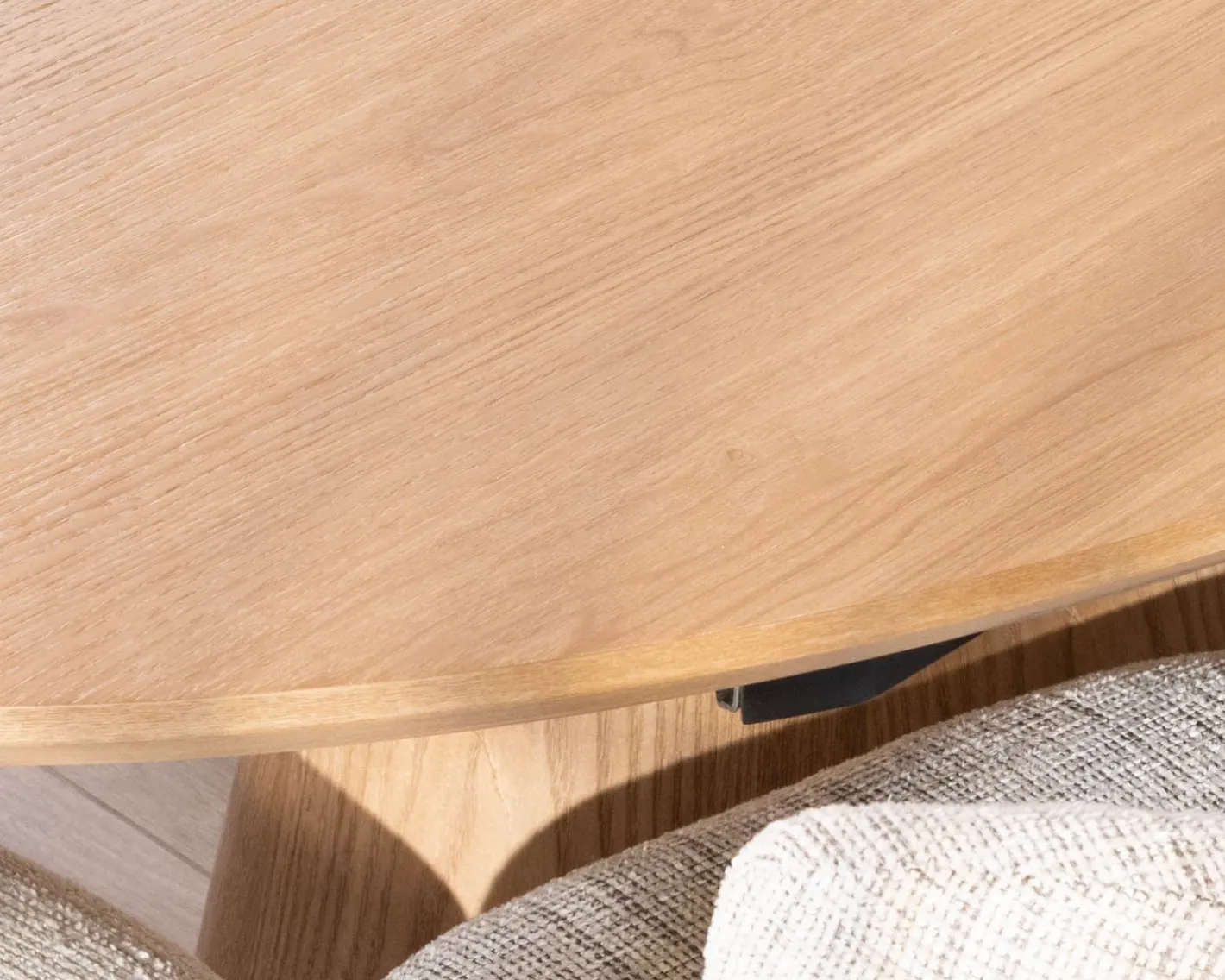 Best Table à manger ovale extensible 160-200 cm aspect chêne "Oria" style contemporain épuré Table À Manger Ronde Ou Ovale