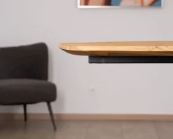 Hot Table à manger XXL 280 cm en teck recyclé et pieds mikado "Bahia" forme bateau Table À Manger Rectangulaire
