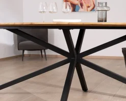 Hot Table à manger XXL 280 cm en teck recyclé et pieds mikado