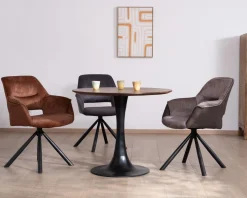 Sale Table ronde 90 cm esprit bistrot