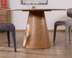 Discount Table ronde 120 cm plateau céramique blanc effet marbre 