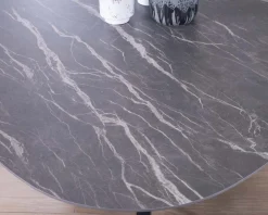 Online Table ronde noire en céramique et aluminium