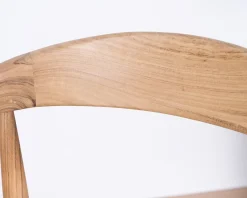 Outlet Tabouret de bar en acacia design épuré avec dosseret "Vogue" Tabouret De Bar