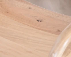 Outlet Tabouret de bar en acacia design épuré avec dosseret