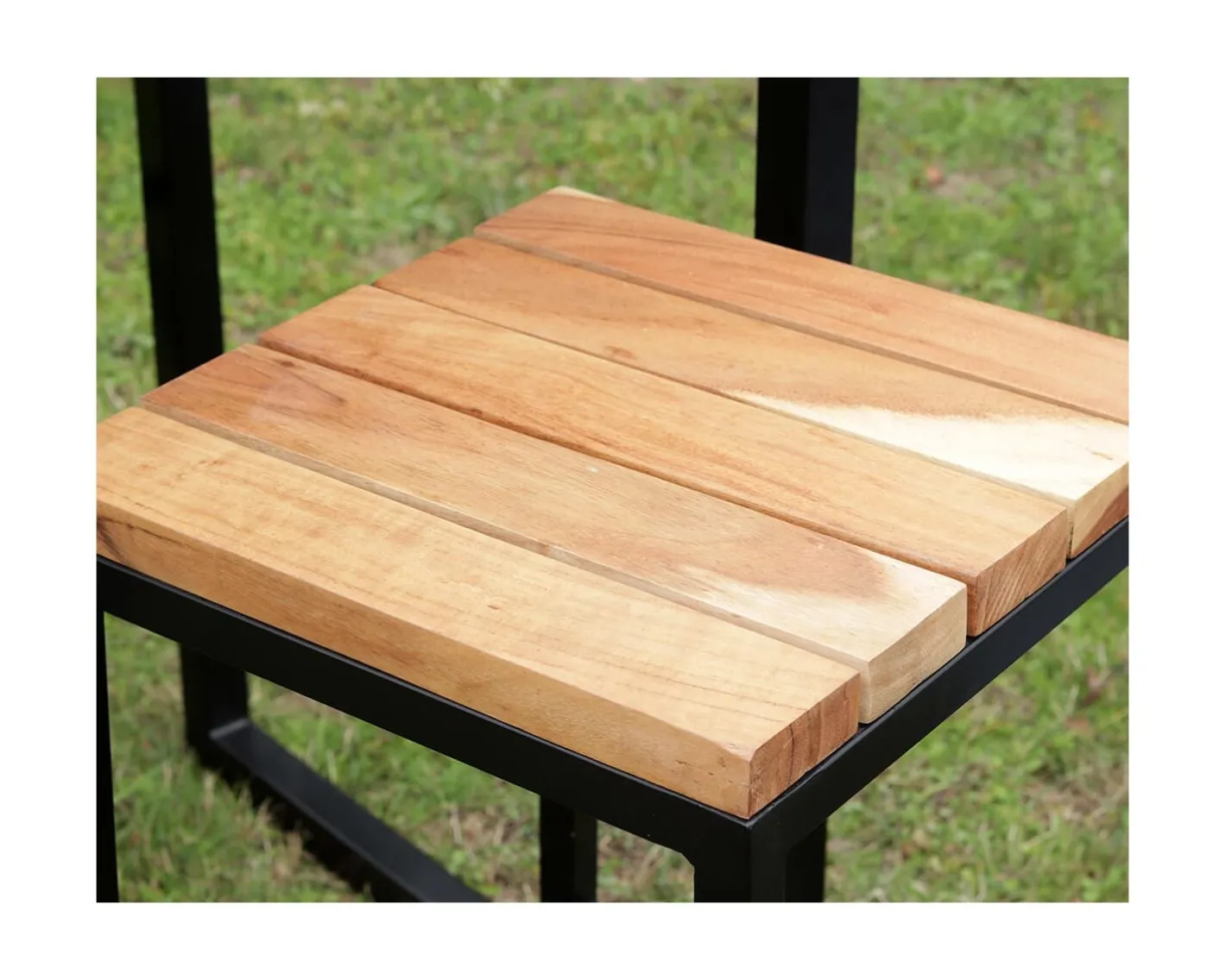 Hot Tabouret de bar en métal et bois exotique "Garden" Tabouret De Bar