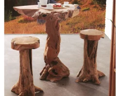 Tabouret de bar teck massif "Farmer" Casita Tabouret De Bar