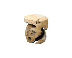 Online Tabouret rond teck massif brut "Farmer" Bout De Canapé