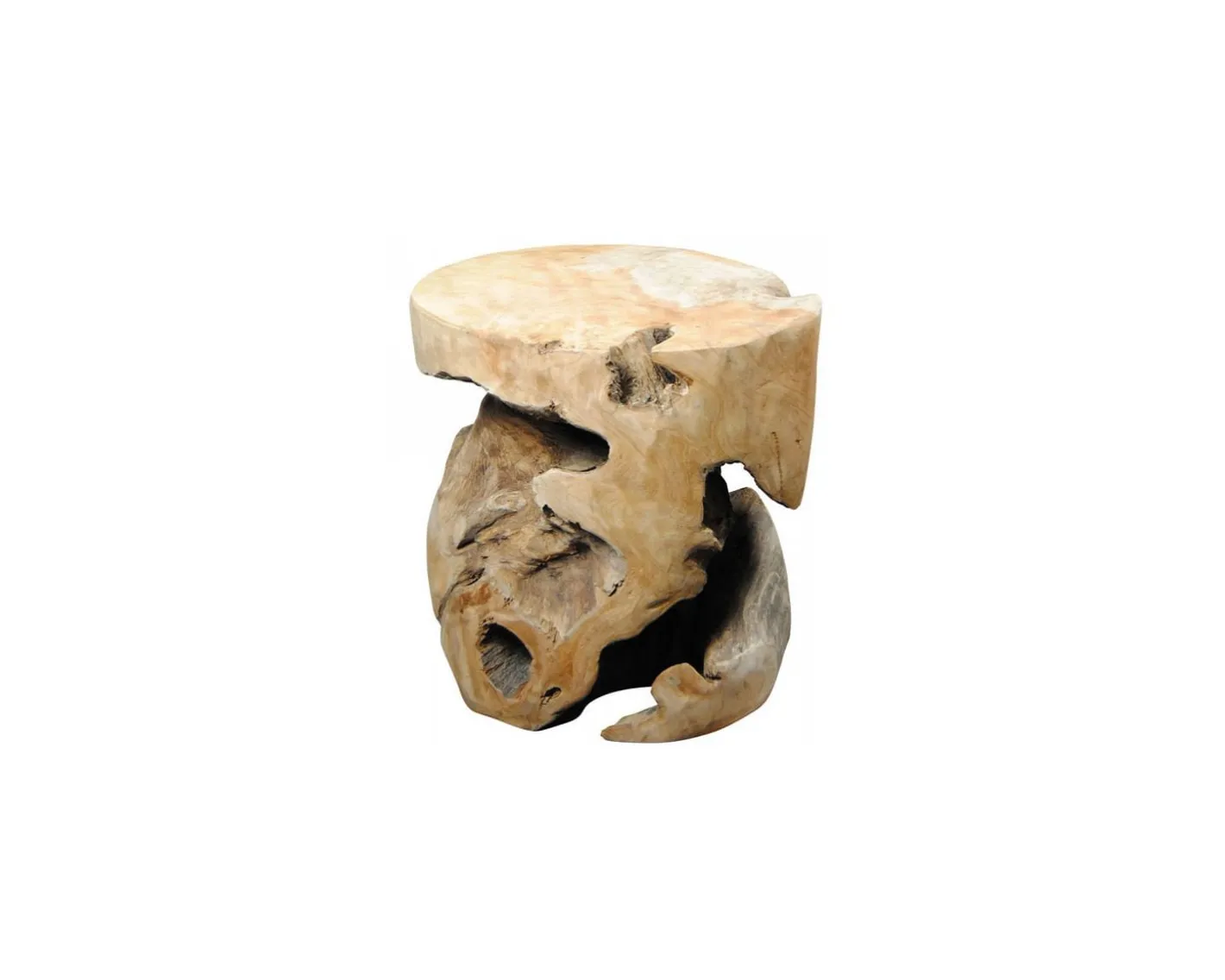 Online Tabouret rond teck massif brut "Farmer" Bout De Canapé