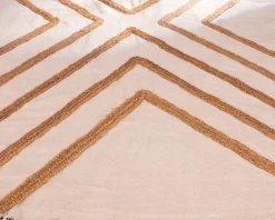 Clearance Tapis beige en coton orné de jute tressée 120 x 180 cm 