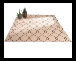 Discount Tapis en jute et laine style kilim beige 