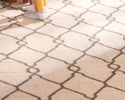 Discount Tapis en jute et laine style kilim beige 