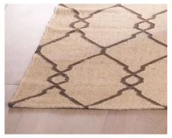 Discount Tapis en jute et laine style kilim beige 
