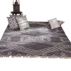 Clearance Tapis en laine et coton noir motif ethnique "Solira" 120 x 180 cm Décoration