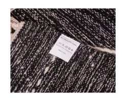 Clearance Tapis en laine et coton noir motif ethnique 