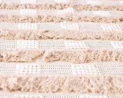 New Tapis fantaisie en coton texturé beige
