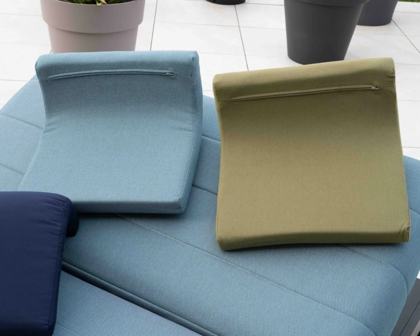 Discount Têtière en tissu bleu pour chaise longue "Nusa Pedina" Bain De Soleil