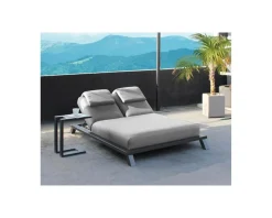 Têtière en tissu gris clair pour bains de soleil