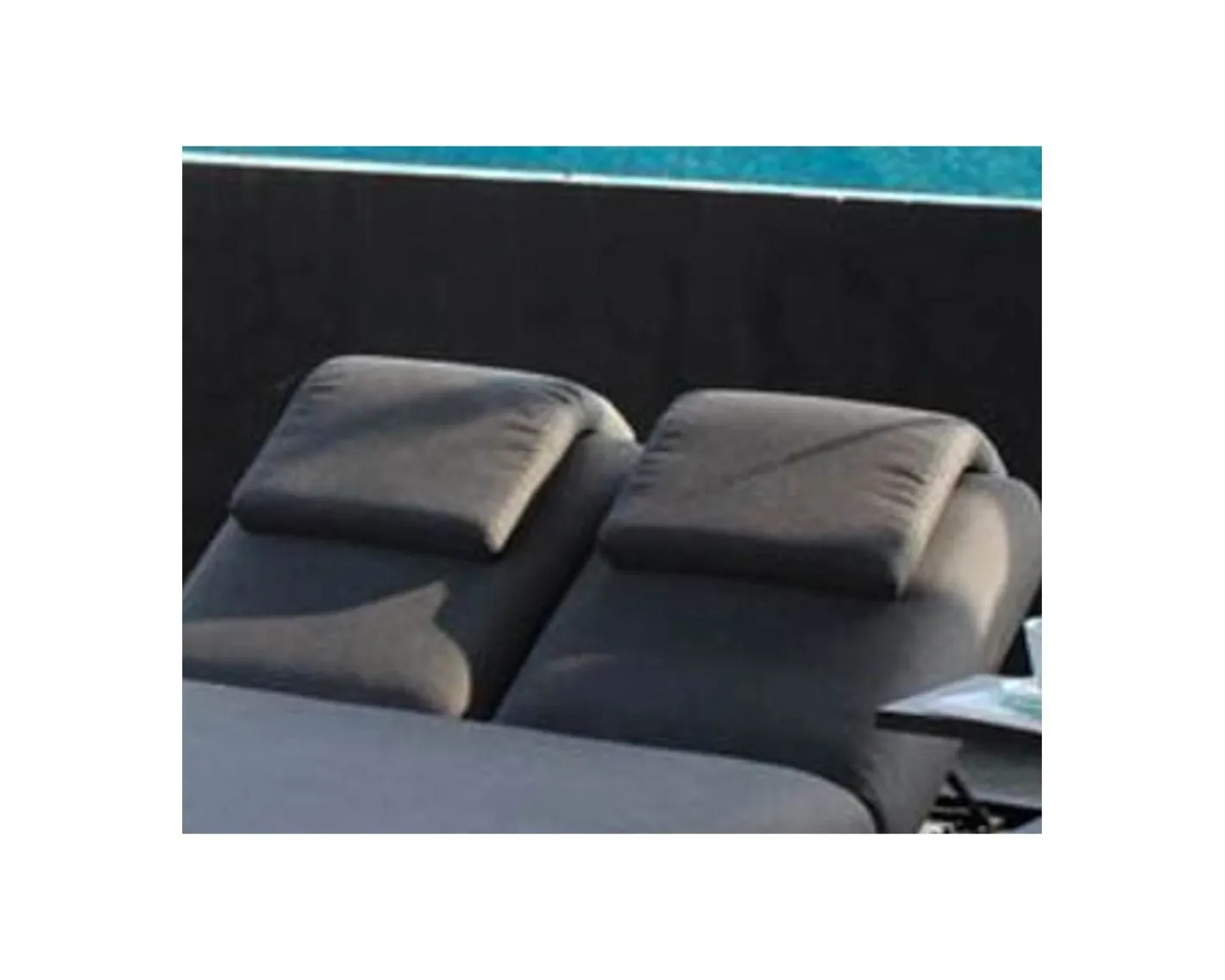 New Têtière en tissu gris foncé sooty pour bains de soleil "Nusa Pedina" Bain De Soleil