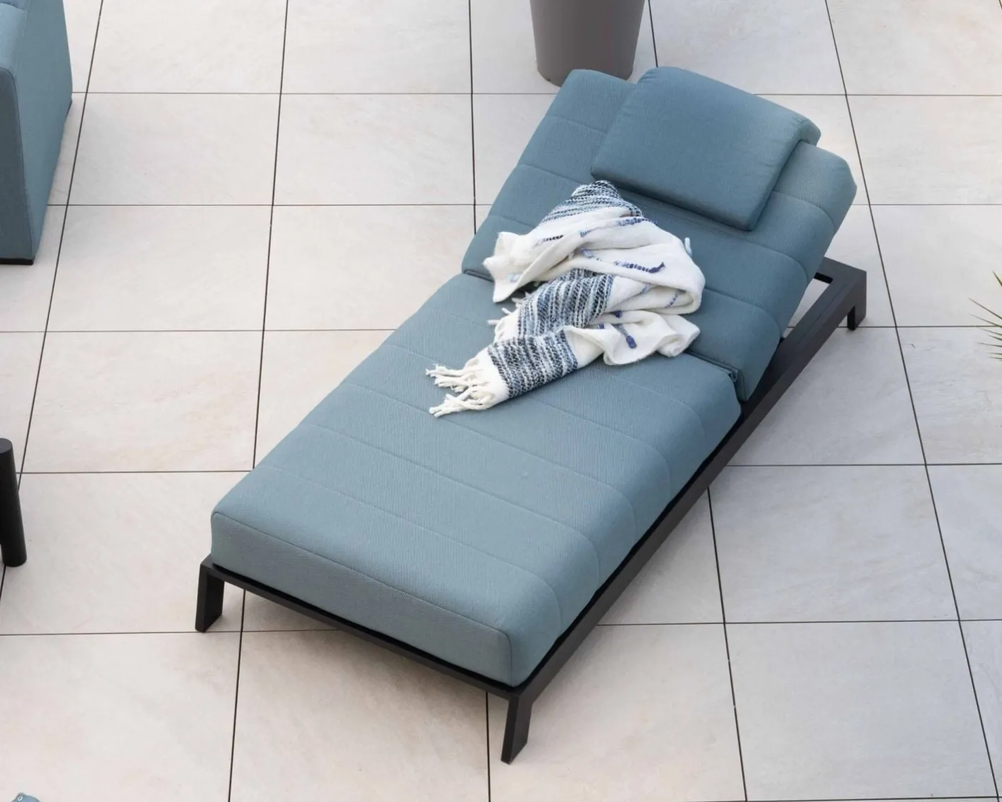 New Têtière en tissu turquoise pour chaise longue "Nusa Pedina" Bain De Soleil