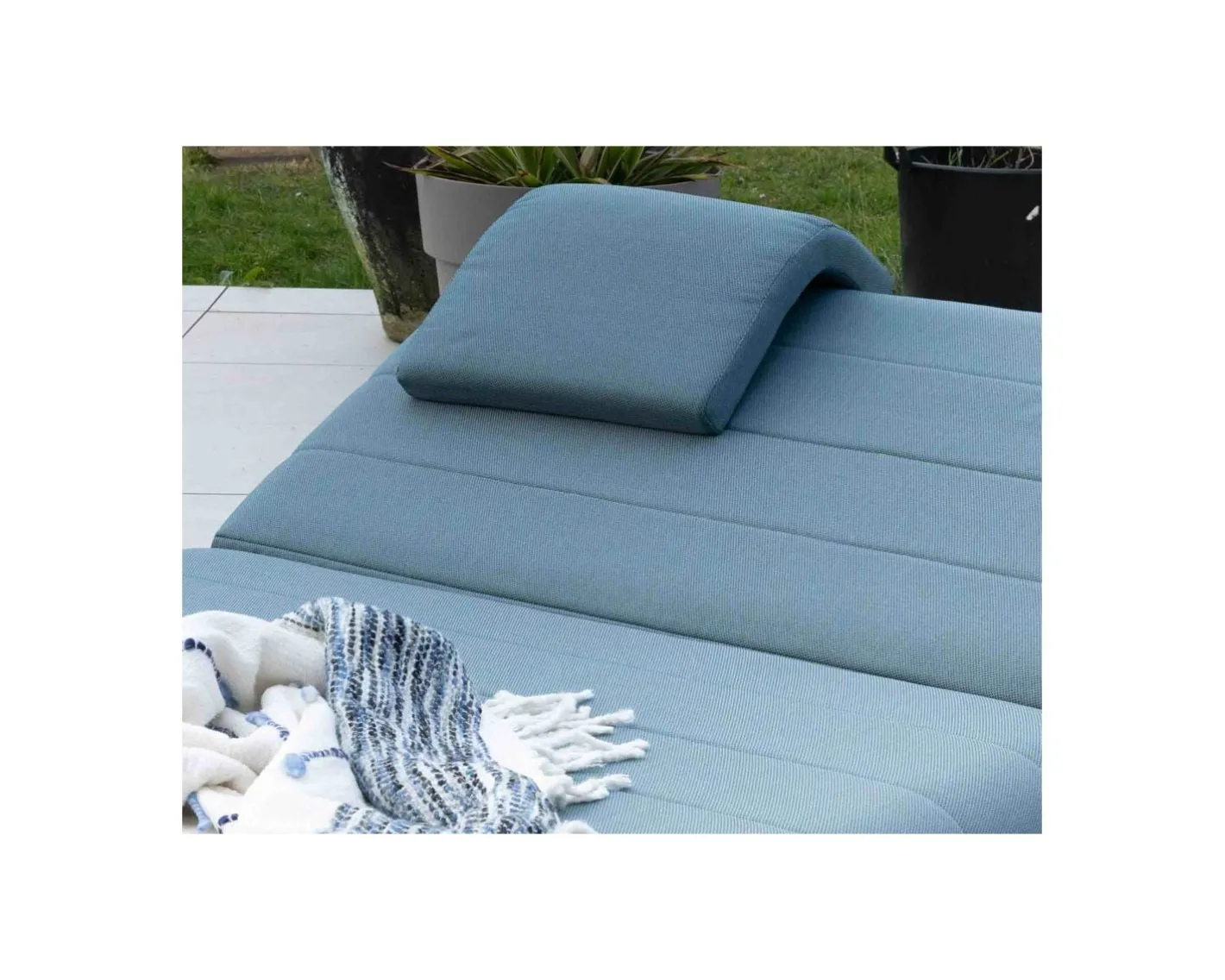 New Têtière en tissu turquoise pour chaise longue "Nusa Pedina" Bain De Soleil