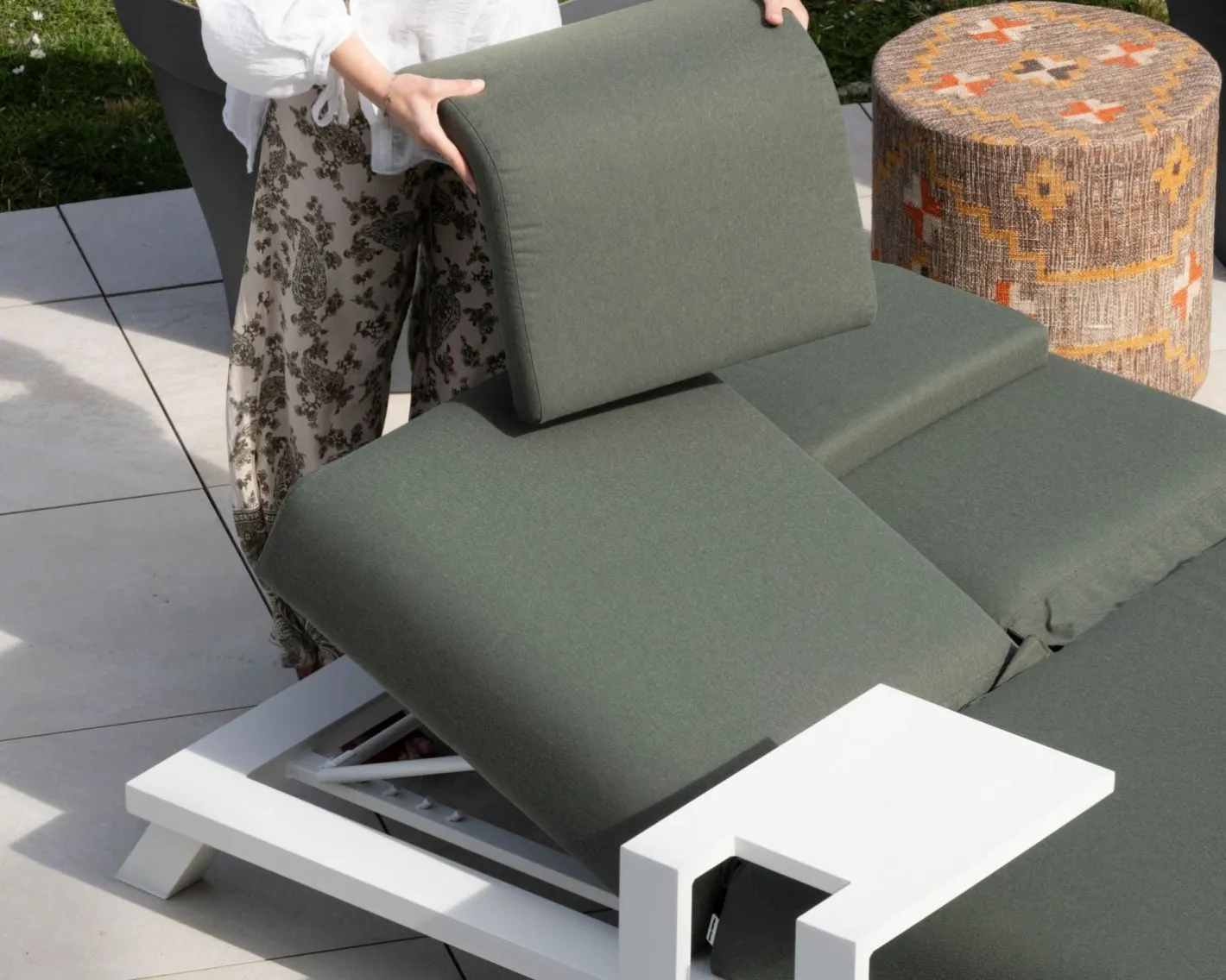 Online Têtière en tissu vert kaki pour bain de soleil "Nusa Pedina" Bain De Soleil