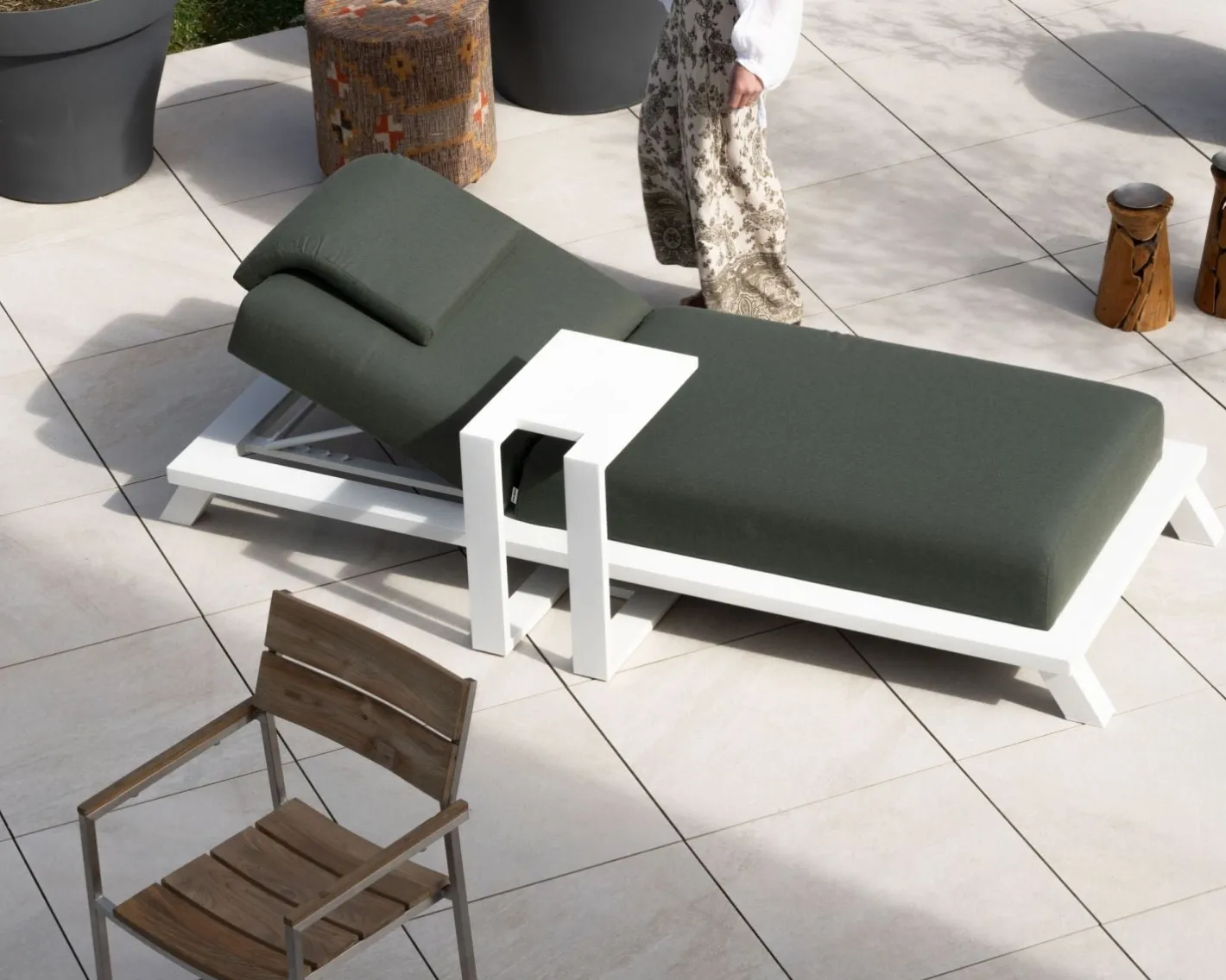 Online Têtière en tissu vert kaki pour bain de soleil "Nusa Pedina" Bain De Soleil