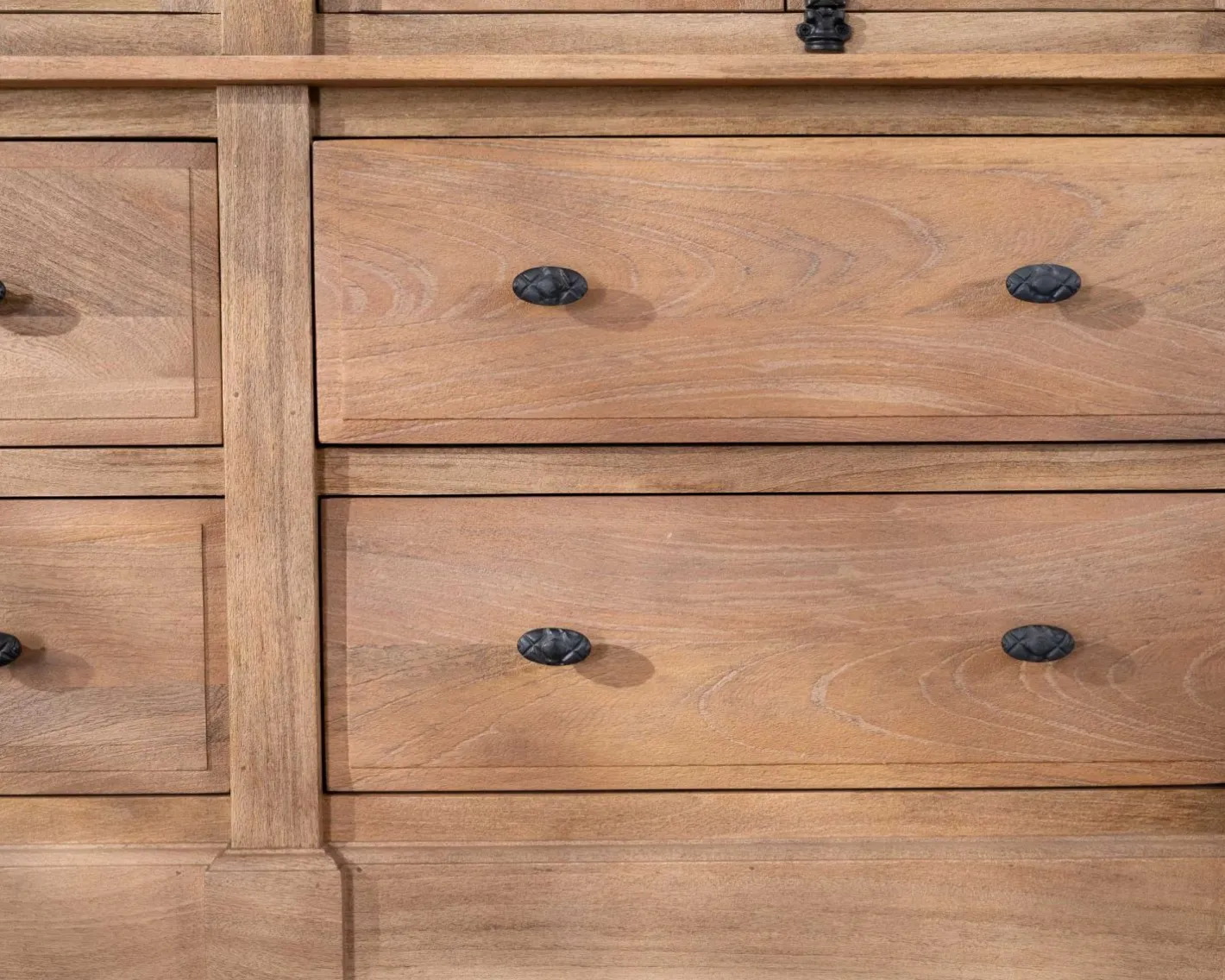 Clearance Vaisselier en manguier massif 170 cm avec portes vitrées et tiroirs "Santa" Vaisselier|Vitrine Et Argentier