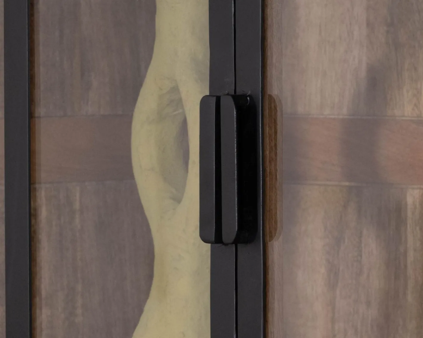 Outlet Vaisselier en manguier naturel et portes vitrées "Maestro" 100 cm Vaisselier|Vitrine Et Argentier