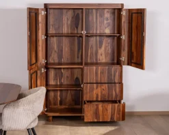 Hot Vaisselier en palissandre 3 portes et tiroirs