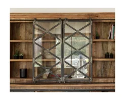 Hot Vaisselier industriel métal et bois portes coulissantes 2m