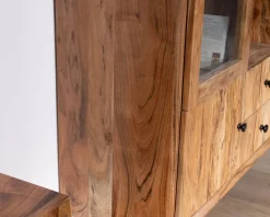 Outlet Vaisselier rétro en acacia et pieds métal