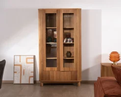 Online Vitrine avec 2 tiroirs bas style rétro