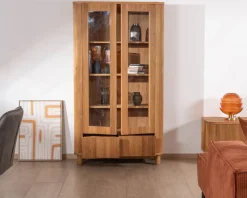Online Vitrine avec 2 tiroirs bas style rétro