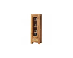 Online Vitrine en chêne massif huilé 1 porte 1 tiroir "Lodge Casita" 180 cm Vitrine Et Argentier|Bibliothèque